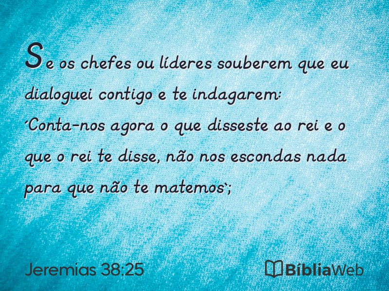 Jeremias 38:25 em imagem para compartilhar