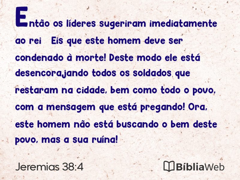 Jeremias 38:4 em imagem para compartilhar