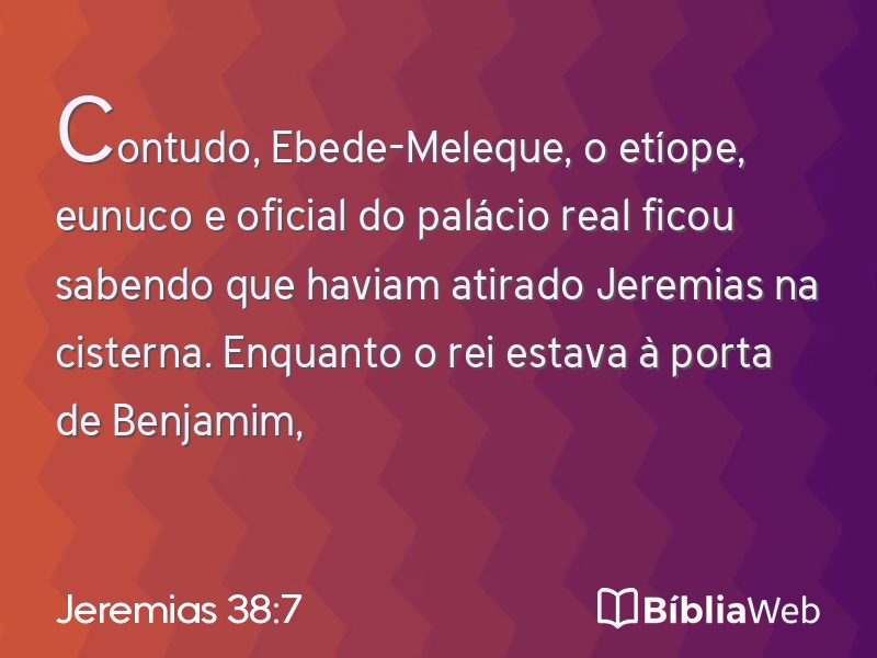 Jeremias 38:7 em imagem para compartilhar