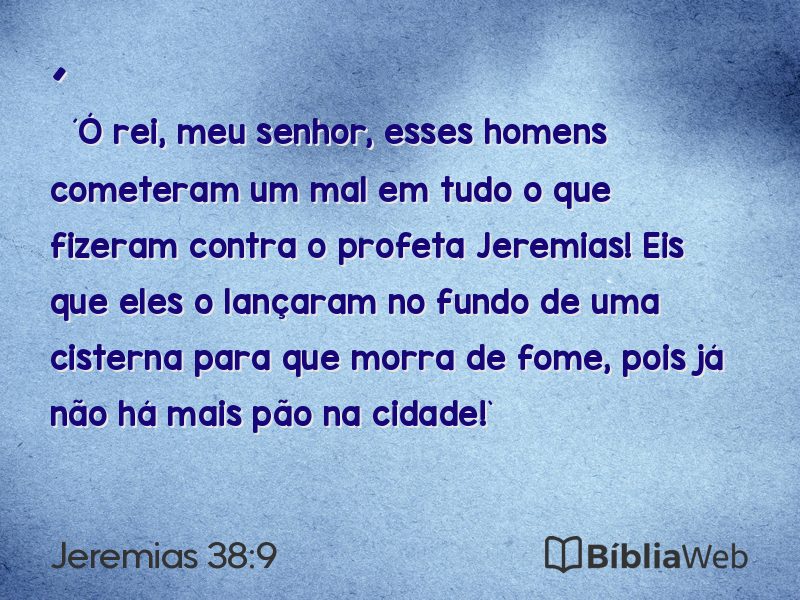Jeremias 38:9 em imagem para compartilhar