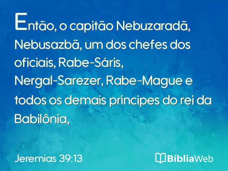 Jeremias 39:13 em imagem para compartilhar