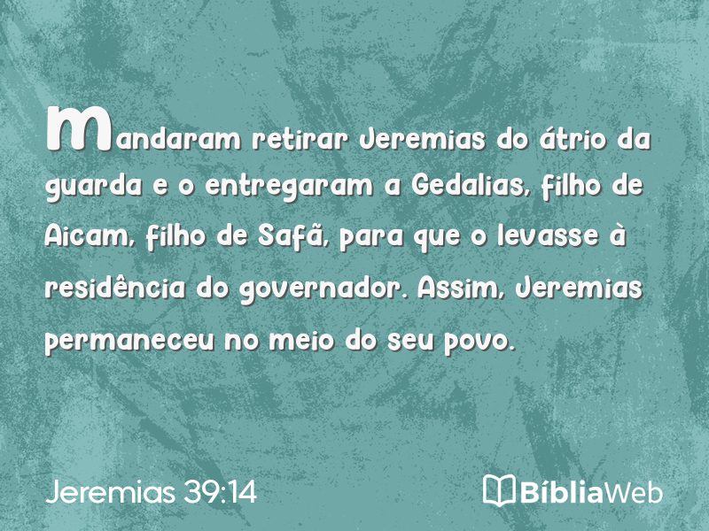 Jeremias 39:14 em imagem para compartilhar