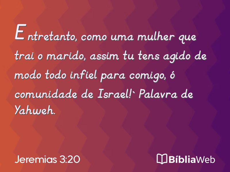 Jeremias 3:20 em imagem para compartilhar