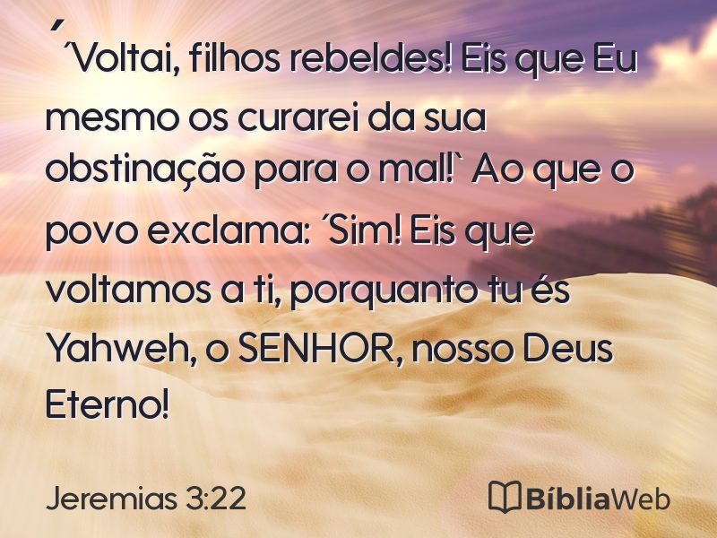 Jeremias 3:22 em imagem para compartilhar