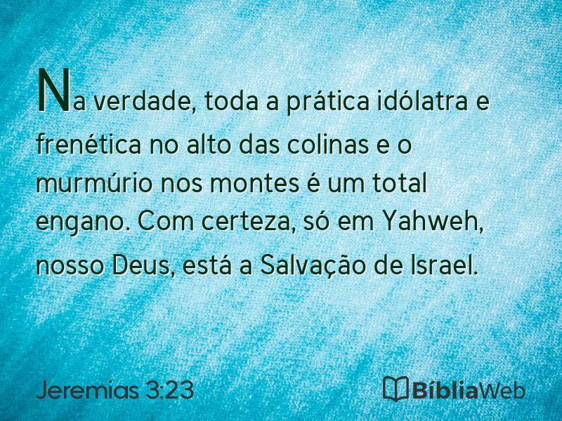 Jeremias 3:23 em imagem para compartilhar