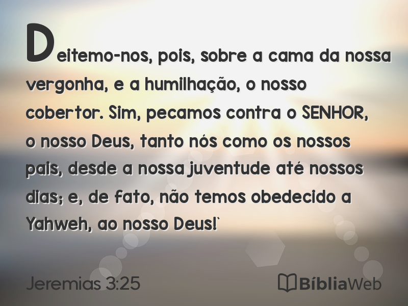 Jeremias 3:25 em imagem para compartilhar