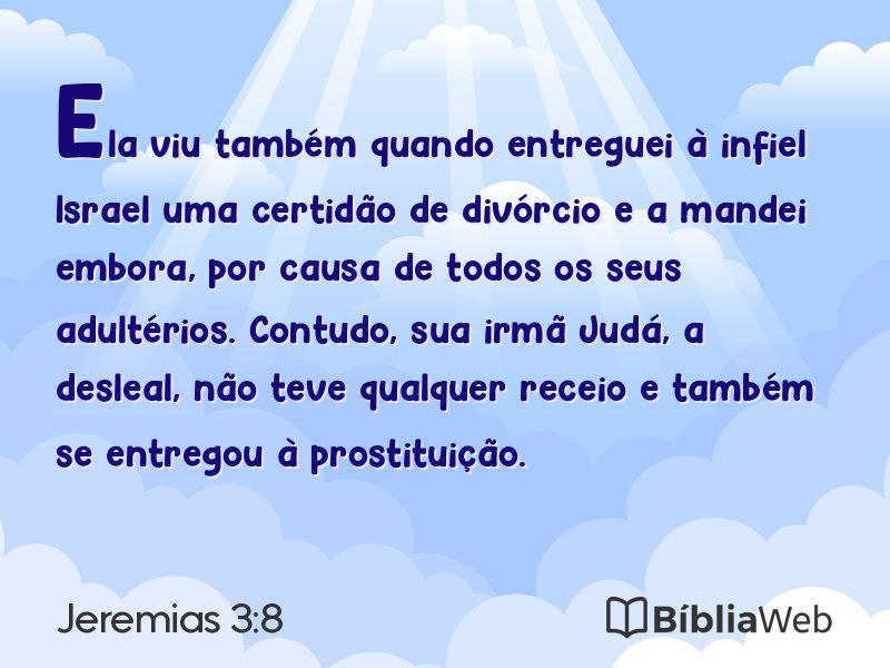 Jeremias 3:8 em imagem para compartilhar