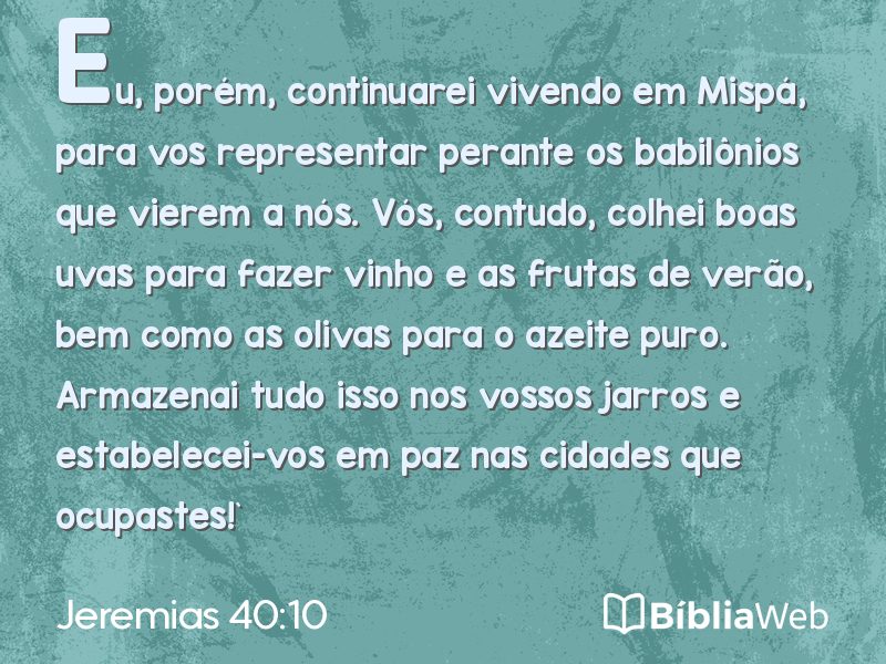 Jeremias 40:10 em imagem para compartilhar