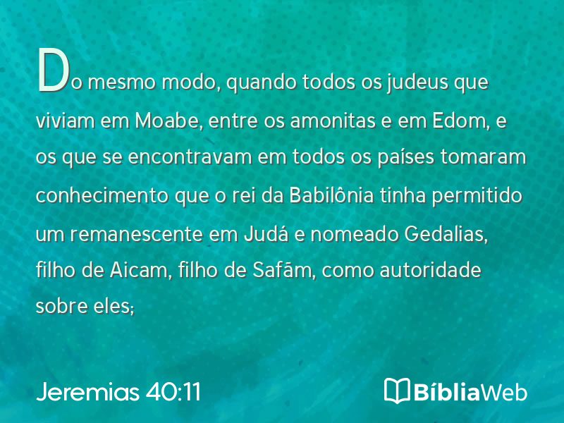 Jeremias 40:11 em imagem para compartilhar