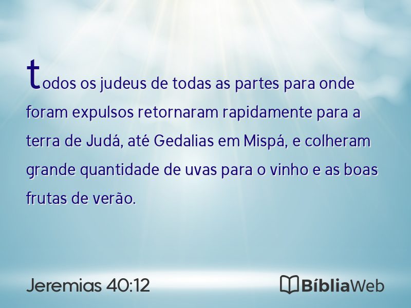 Jeremias 40:12 em imagem para compartilhar