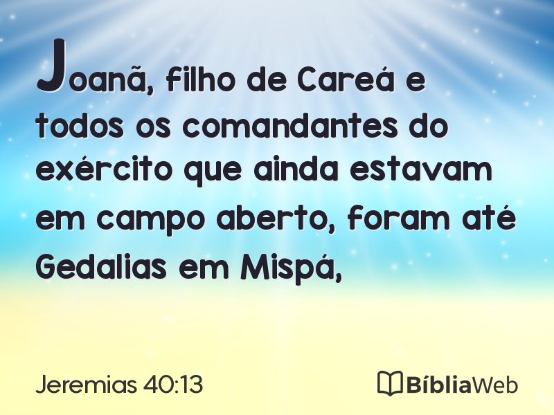 Jeremias 40:13 em imagem para compartilhar