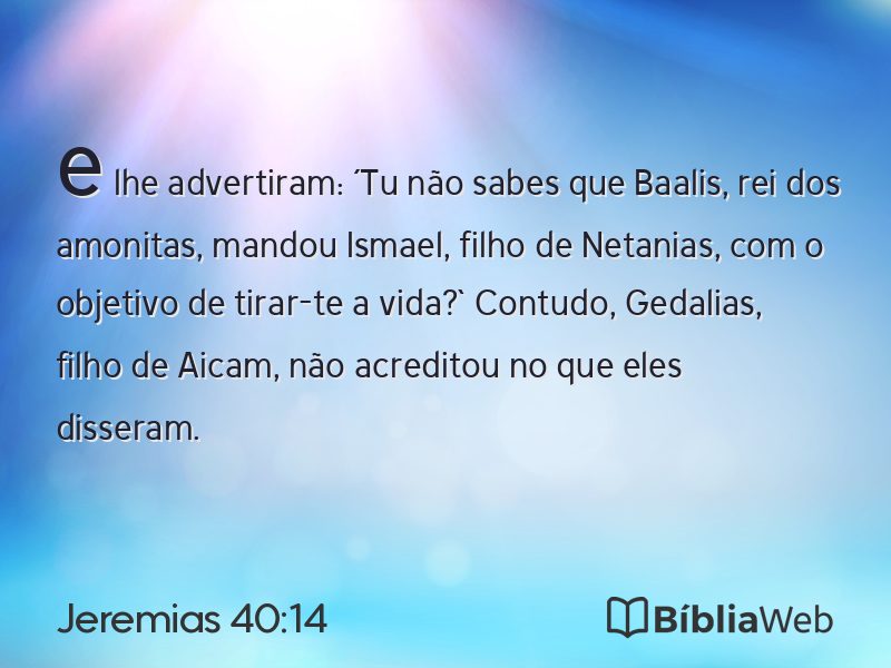 Jeremias 40:14 em imagem para compartilhar