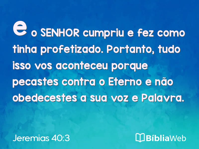 Jeremias 40:3 em imagem para compartilhar