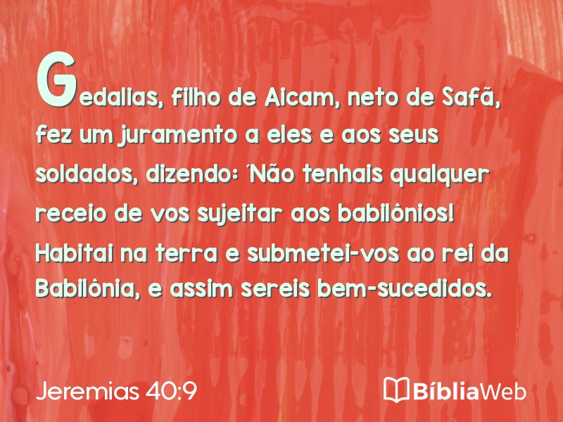 Jeremias 40:9 em imagem para compartilhar
