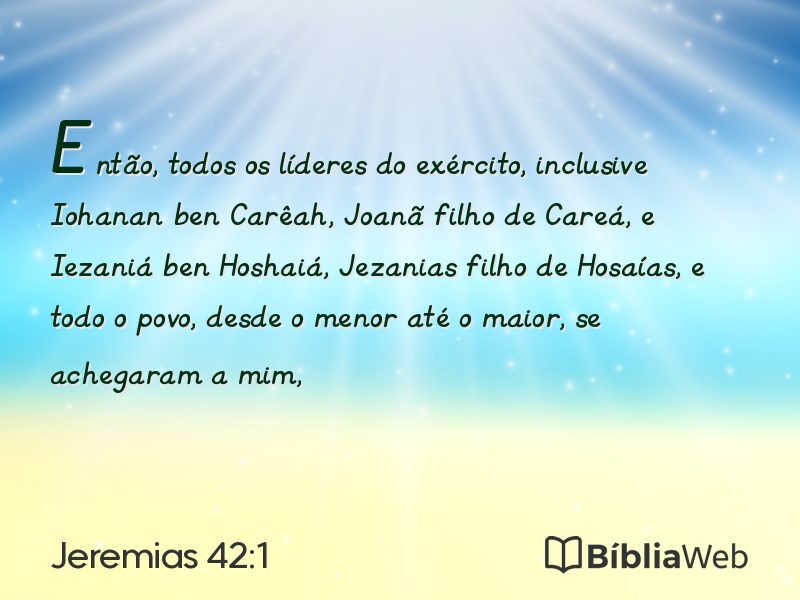 Jeremias 42:1 em imagem para compartilhar