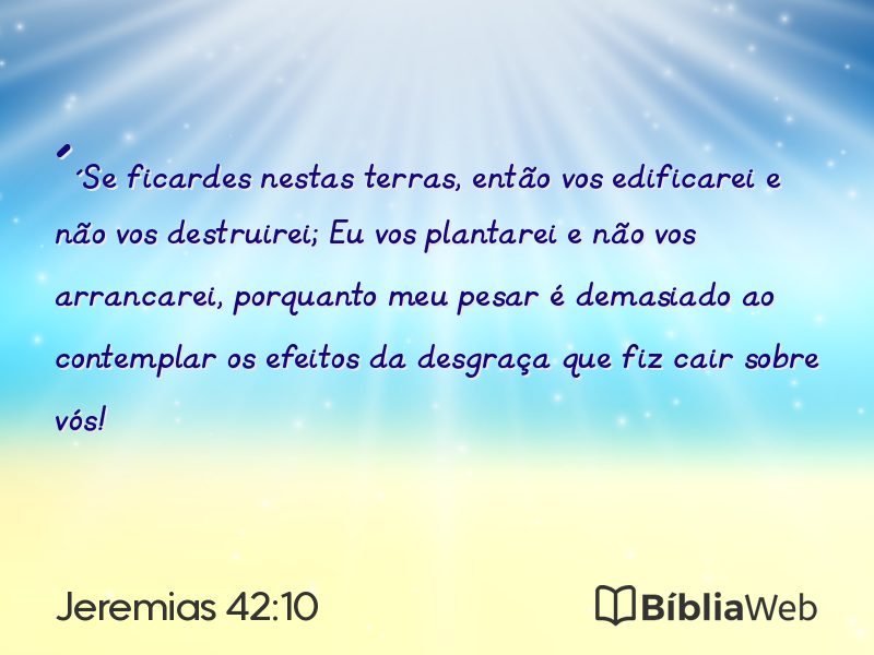 Jeremias 42:10 em imagem para compartilhar