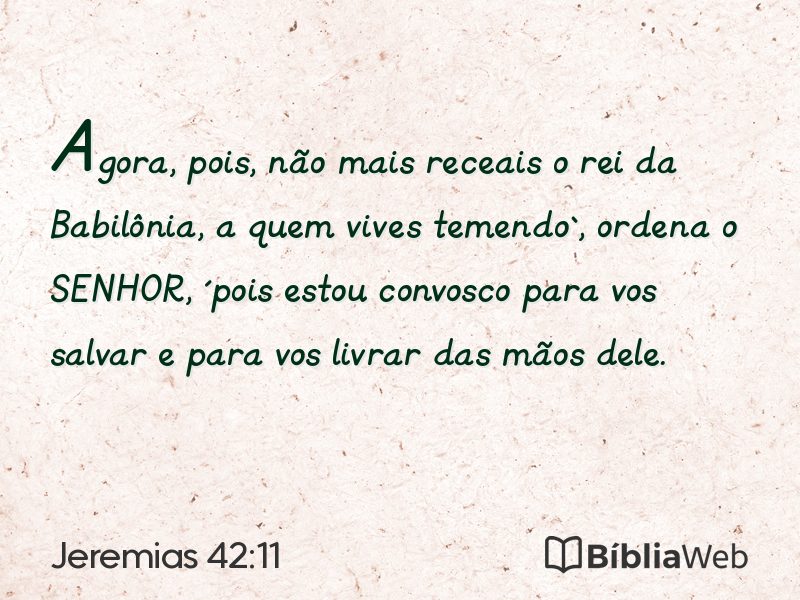 Jeremias 42:11 em imagem para compartilhar