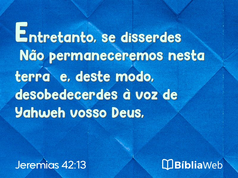 Jeremias 42:13 em imagem para compartilhar