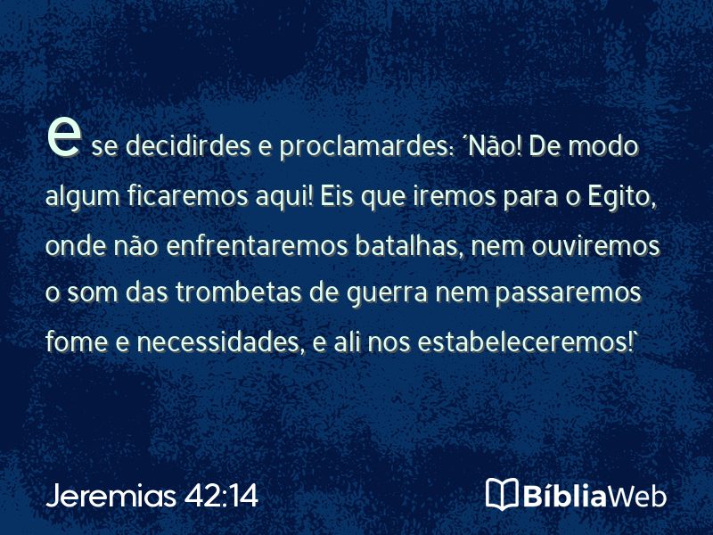 Jeremias 42:14 em imagem para compartilhar