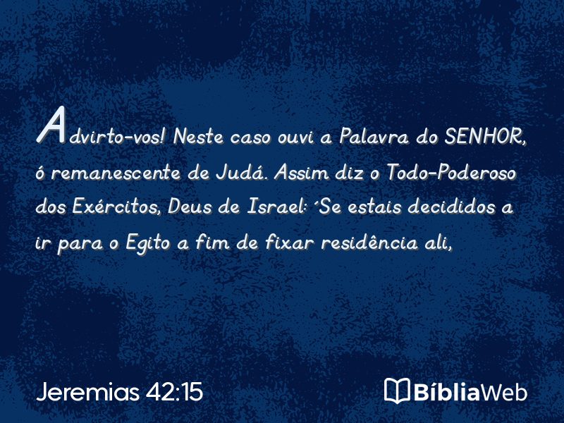Jeremias 42:15 em imagem para compartilhar