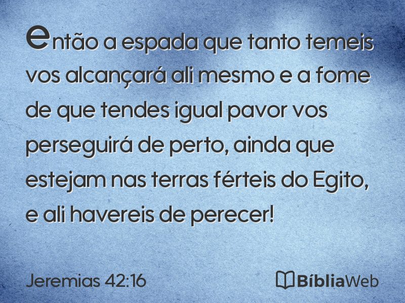 Jeremias 42:16 em imagem para compartilhar