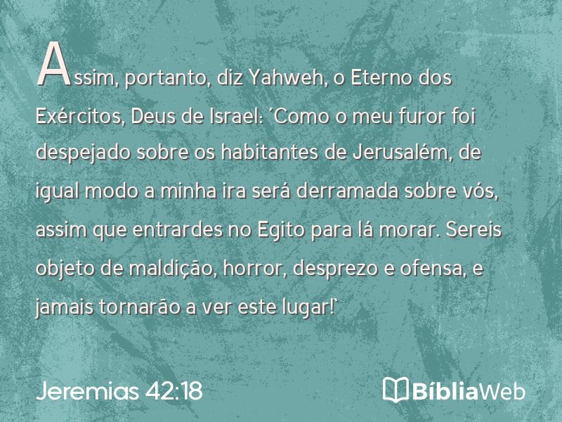 Jeremias 42:18 em imagem para compartilhar