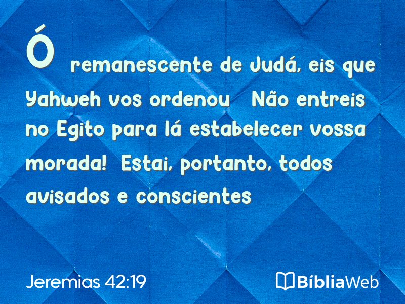 Jeremias 42:19 em imagem para compartilhar