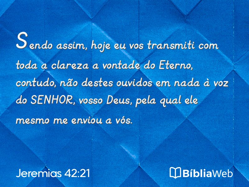 Jeremias 42:21 em imagem para compartilhar