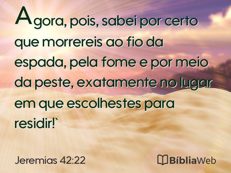 Jeremias 42:22 em imagem para compartilhar