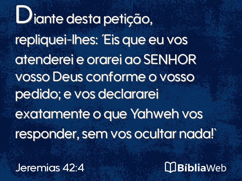 Jeremias 42:4 em imagem para compartilhar