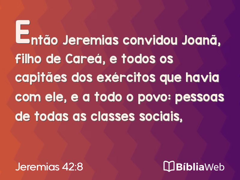 Jeremias 42:8 em imagem para compartilhar