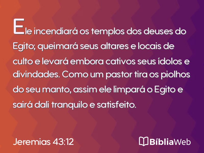 Jeremias 43:12 em imagem para compartilhar