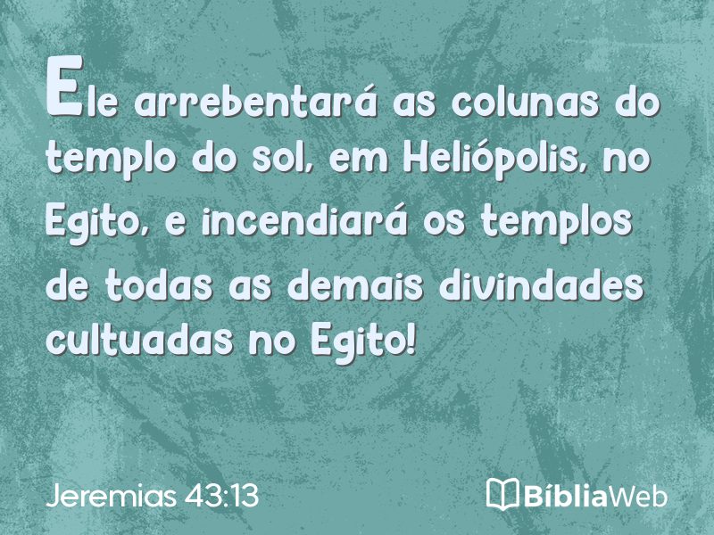 Jeremias 43:13 em imagem para compartilhar
