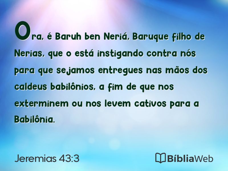 Jeremias 43:3 em imagem para compartilhar