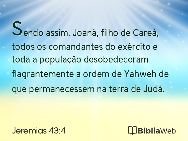 Jeremias 43:4 em imagem para compartilhar