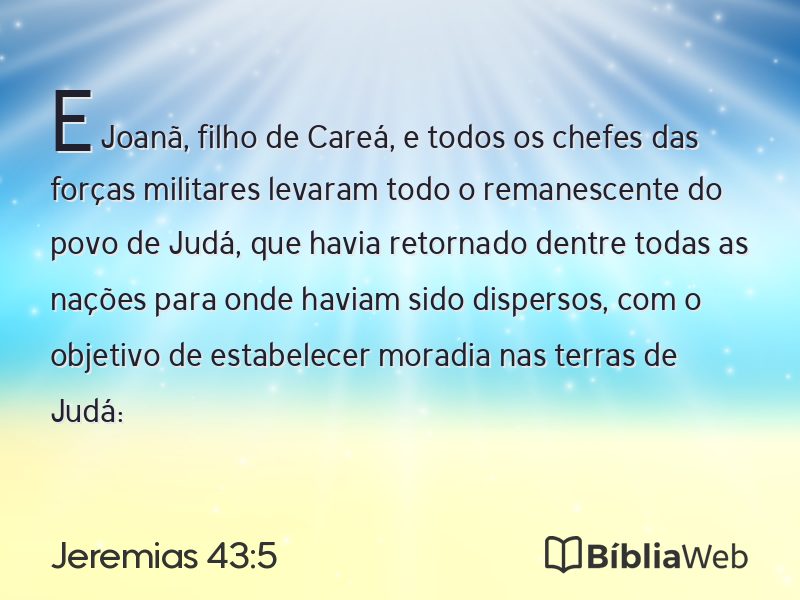 Jeremias 43:5 em imagem para compartilhar