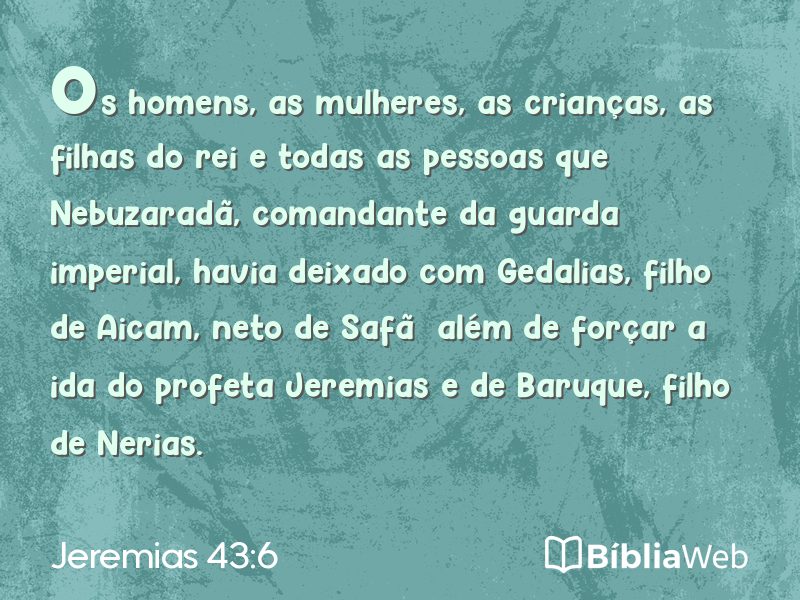 Jeremias 43:6 em imagem para compartilhar