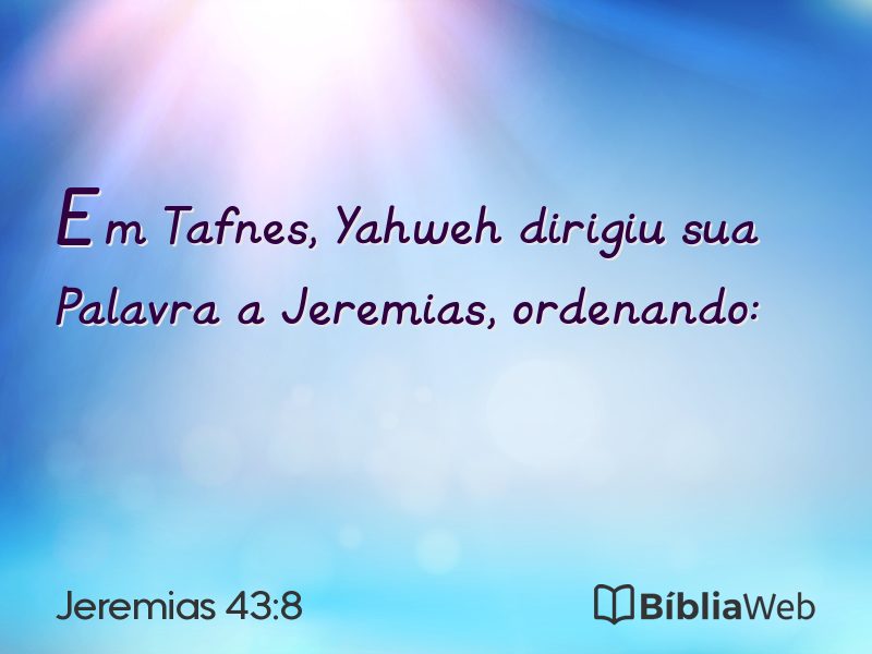 Jeremias 43:8 em imagem para compartilhar