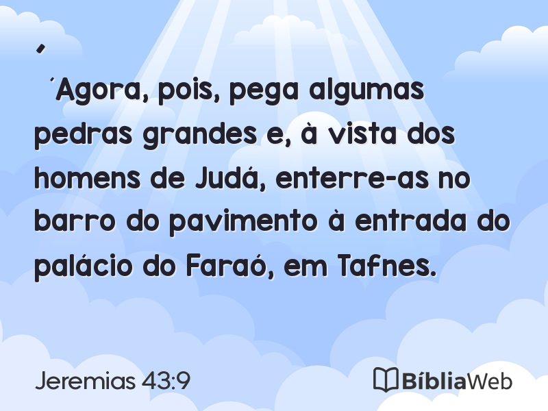 Jeremias 43:9 em imagem para compartilhar
