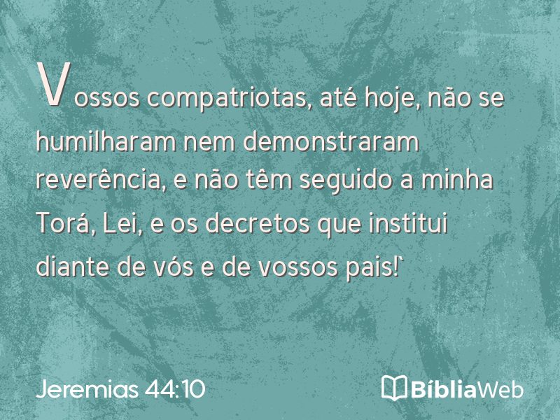 Jeremias 44:10 em imagem para compartilhar