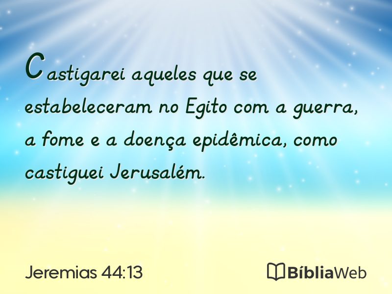 Jeremias 44:13 em imagem para compartilhar