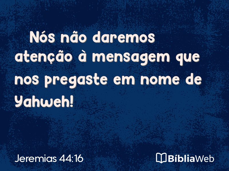 Jeremias 44:16 em imagem para compartilhar