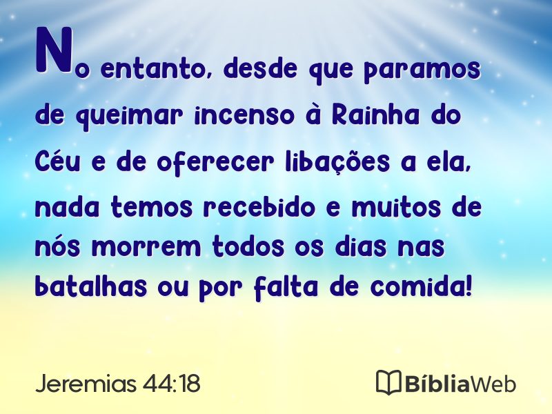 Jeremias 44:18 em imagem para compartilhar