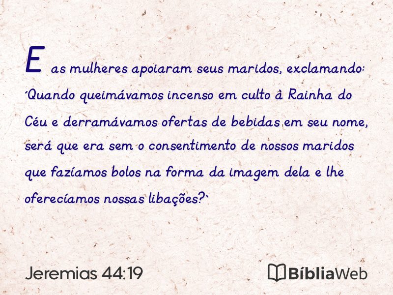 Jeremias 44:19 em imagem para compartilhar