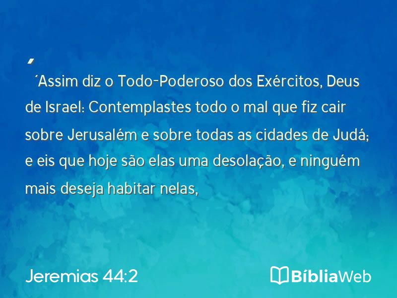 Jeremias 44:2 em imagem para compartilhar