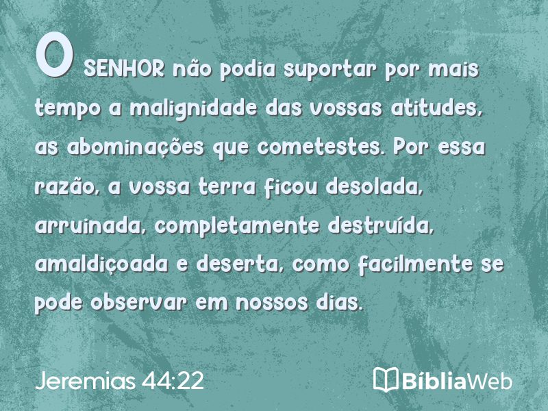 Jeremias 44:22 em imagem para compartilhar
