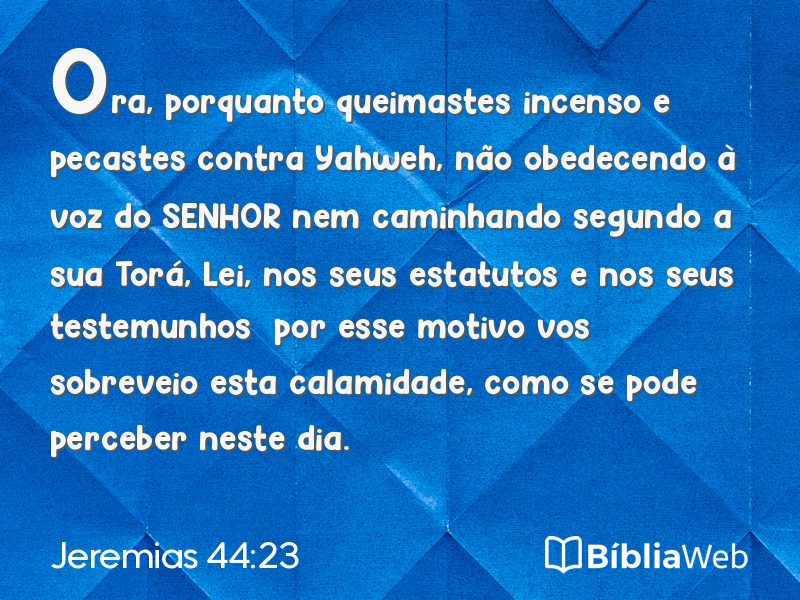 Jeremias 44:23 em imagem para compartilhar