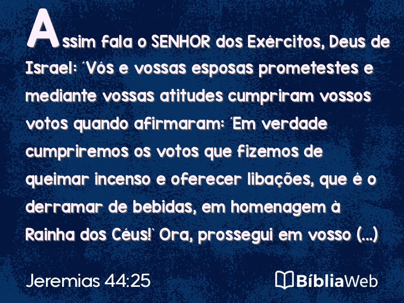 Jeremias 44:25 em imagem para compartilhar