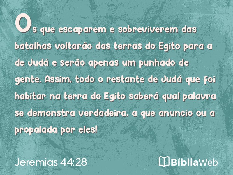 Jeremias 44:28 em imagem para compartilhar