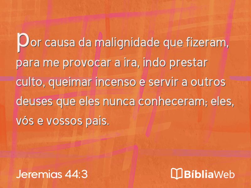 Jeremias 44:3 em imagem para compartilhar